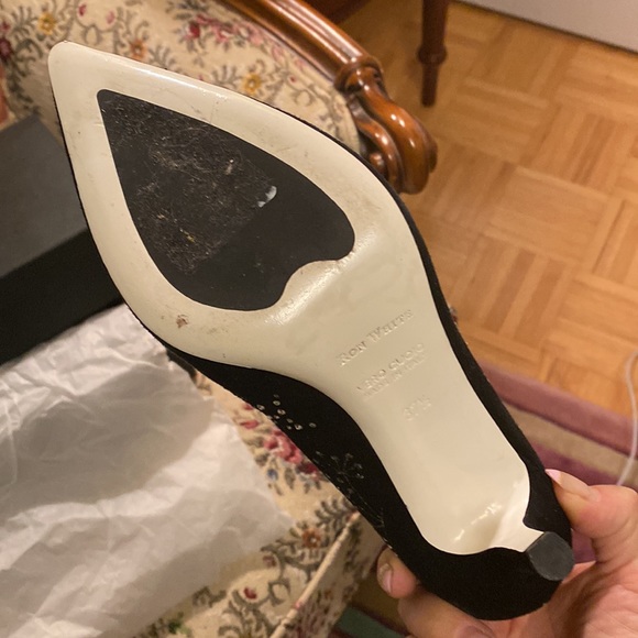 Black suede shoes with Swarovski on top . Size 37,5 Made in Italy - Picture 5 of 9